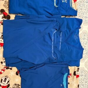 6 royal blue 3xl scrub tops